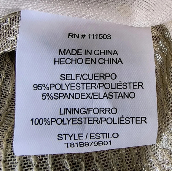 Luxology Women's Sequined Dressy Cream Colored Puffy Sleeve Blouse, M, NWT - Picture 5 of 8